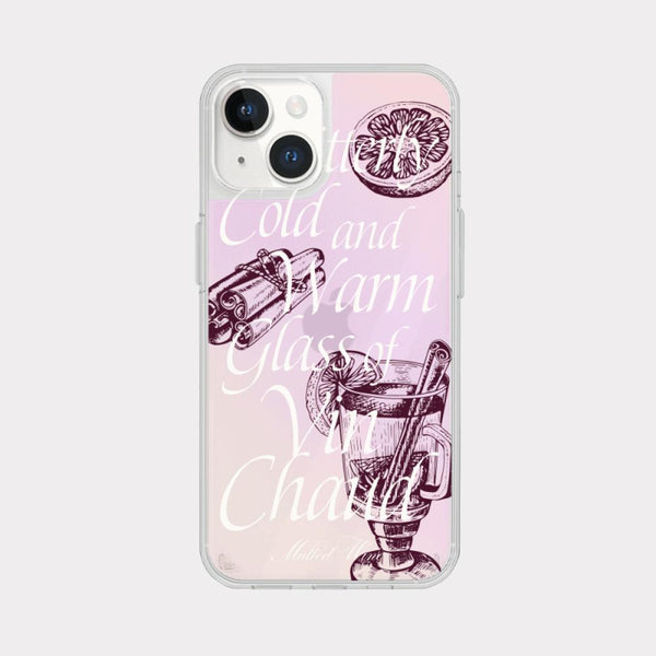 [Mademoment] Glass Of Vin Chaud Design Glossy Mirror Phone