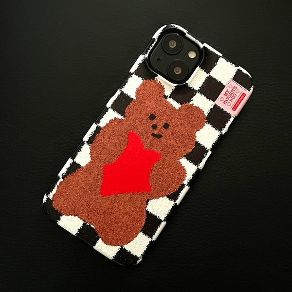 [THENINEMALL] Gummy Checkerboard Rug Hard Phone Case (2 types)