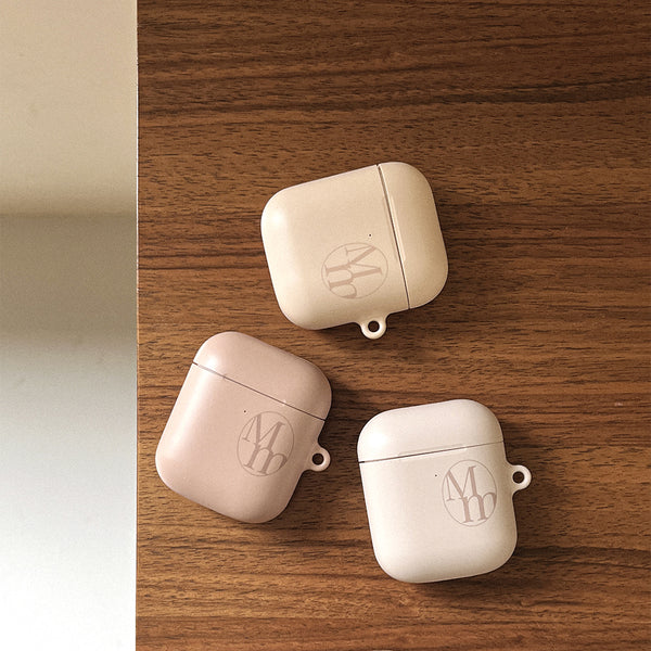 [Mademoment] Soft Cream Plain Design AirPods Case