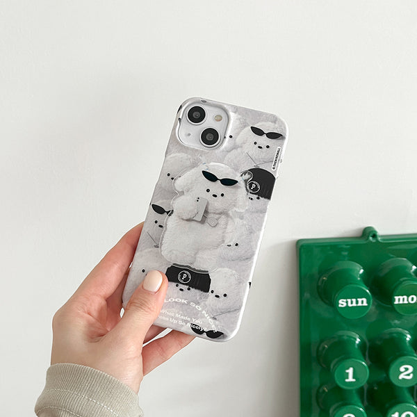 [THENINEMALL] Nice Puppy Pattern Hard Phone Case (2 types)