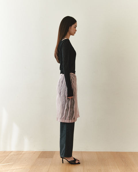 [NOIRNINE] Strap Layered Skirt (PINK)