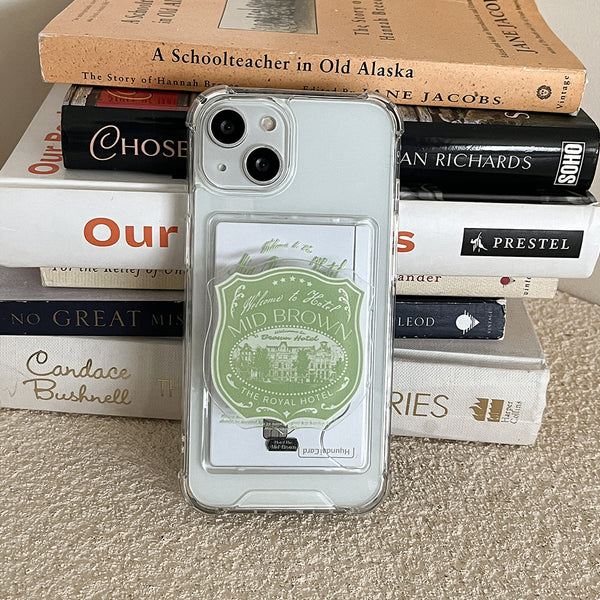 [Mademoment] Hotel The Mid Brown Design Clear Phone Case (4 Types)