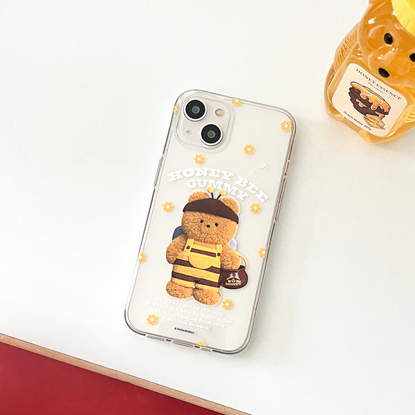 [THENINEMALL] Honey Bee Gummy Clear Phone Case (3 types)