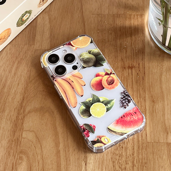 [Mademoment] Juice Fruits Design Clear Phone Case (3 Types)