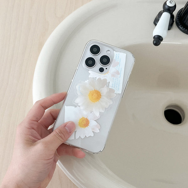 [Mademoment] Pure Daisy Design Clear Phone Case (3 Types)