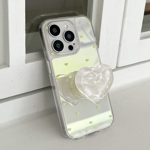 [Mademoment] Small Heart Pattern Design Glossy Mirror Phone