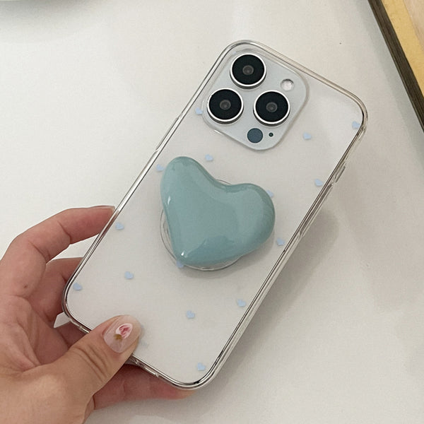 [Mademoment] Small Heart Pattern Design Clear Phone Case (3 Types)