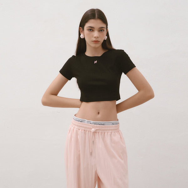 [NOIRNINE] N Crop T-shirts (2 Colours)