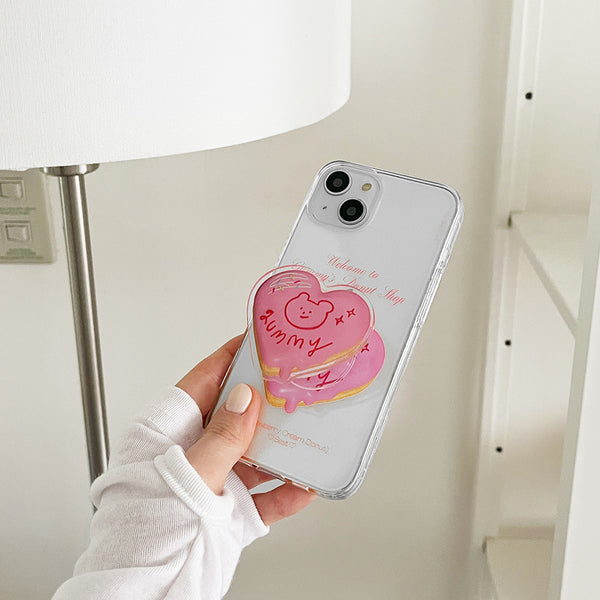 [THENINEMALL] Gummy Donut Shop Clear Phone Case (3 types)