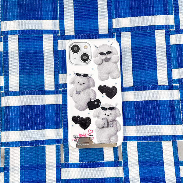 [THENINEMALL] Pattern Bad Puppy Outfits Hard Phone Case (2 types)