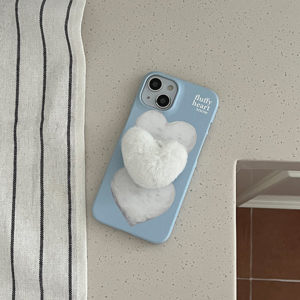 [Mademoment] Fluffy Heart Snow Design Phone Case