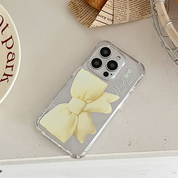 [Mademoment] Big Wish Ribbon Design Clear Phone Case (3 Types)