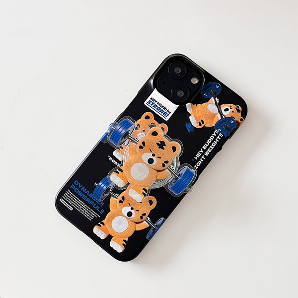 [THENINEMALL] Pattern Hey Tiger Gym Hard Phone Case (2 types)