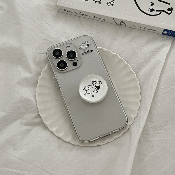 [Mademoment] Another Dog Side Design Clear Phone Case (3 Types)