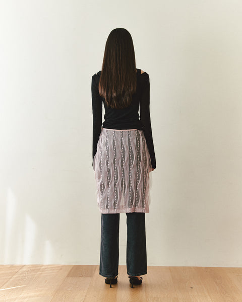 [NOIRNINE] Strap Layered Skirt (PINK)