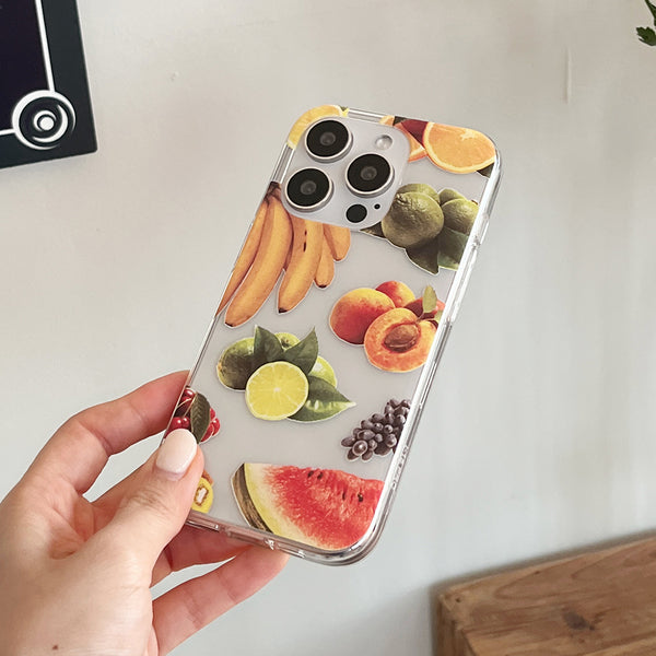 [Mademoment] Juice Fruits Design Clear Phone Case (3 Types)