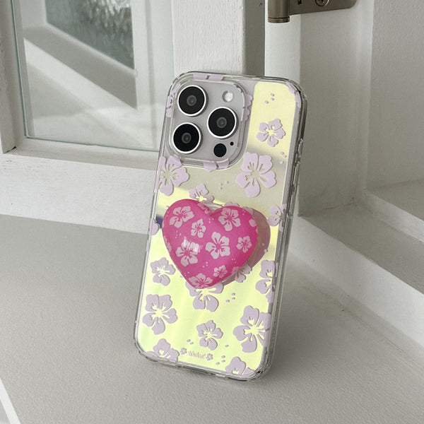 [Mademoment] Aloha Flower Pattern Design Glossy Mirror Phone Case