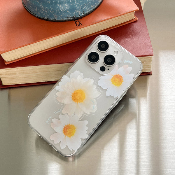 [Mademoment] Pure Daisy Design Clear Phone Case (3 Types)