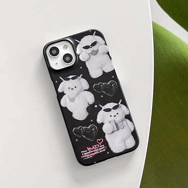 [THENINEMALL] Pattern Bad Puppy Outfits Hard Phone Case (2 types)