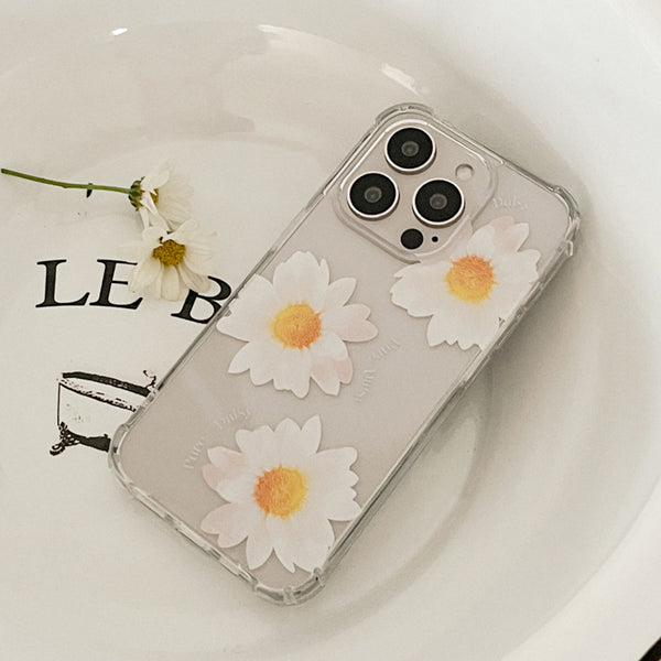 [Mademoment] Pure Daisy Design Clear Phone Case (3 Types)