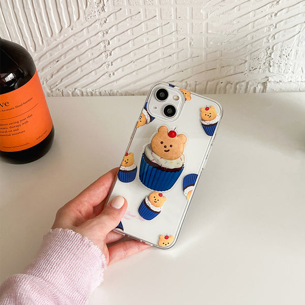 [THENINEMALL] Pattern Gummy Muffin Clear Phone Case (3 types)