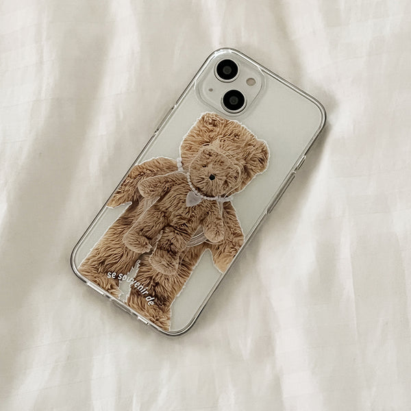 [Mademoment] Teddy Souvenir Pendant Design Clear Phone Case (4 Types)