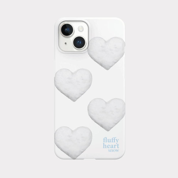 [Mademoment] Pattern Fluffy Heart Snow Design Phone Case