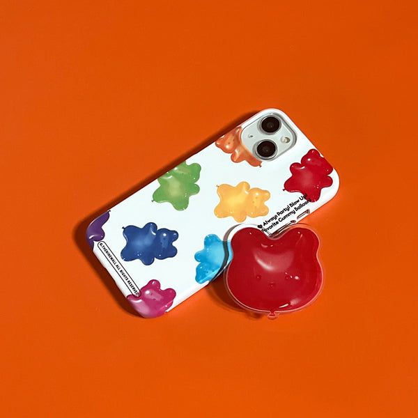 [THENINEMALL] Rainbow Gummy Balloon Hard Phone Case (2 types)