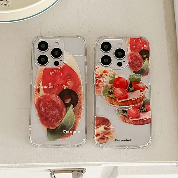 [Mademoment] Fresh Sandwich Design Clear Phone Case (3 Types)