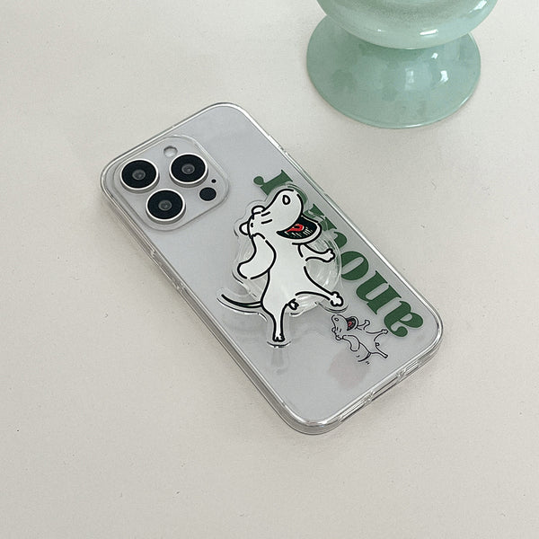 [Mademoment] Another Dog Design Clear Phone Case (3 Types)