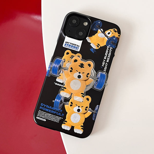 [THENINEMALL] Pattern Hey Tiger Gym Hard Phone Case (2 types)