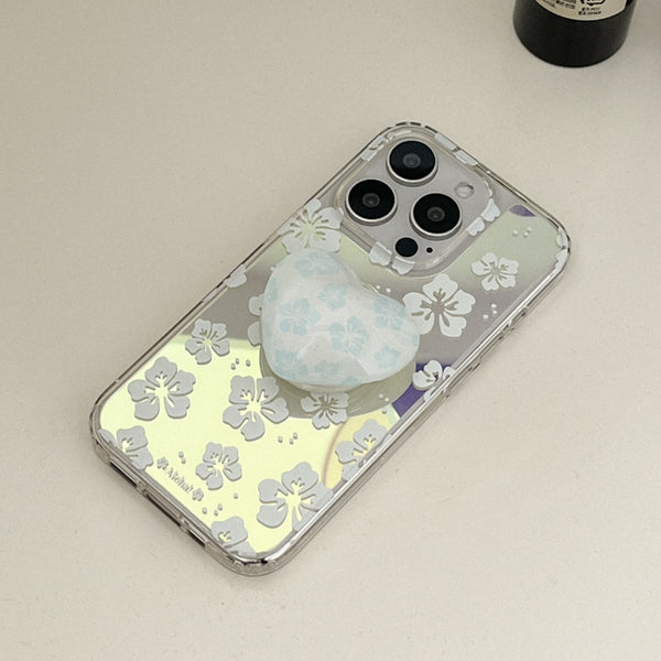 [Mademoment] Aloha Flower Pattern Design Glossy Mirror Phone Case