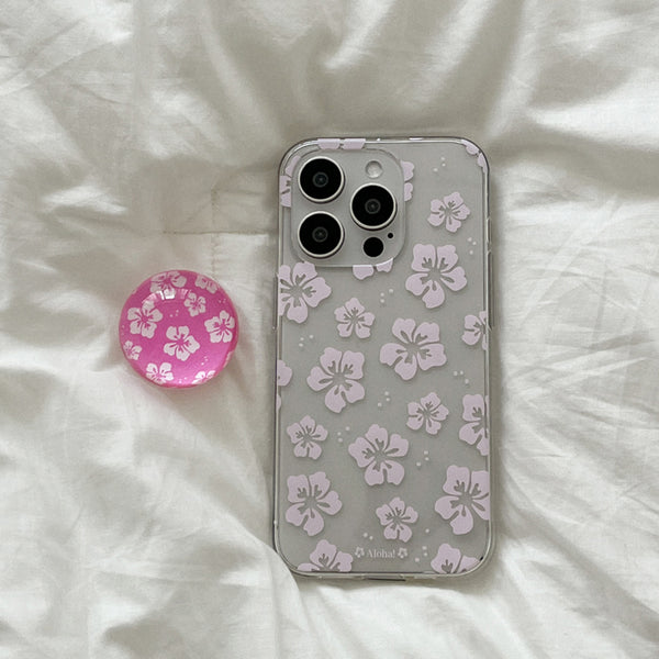 [Mademoment] Aloha Flower Design Clear Phone Case (3 Types)