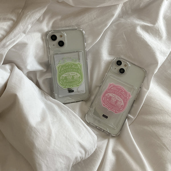 [Mademoment] Hotel The Mid Brown Design Clear Phone Case (4 Types)