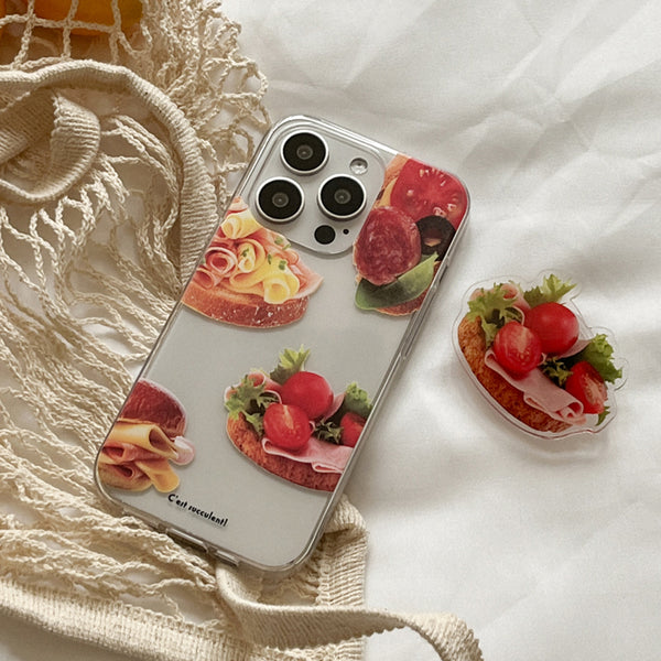 [Mademoment] Fresh Sandwich Design Clear Phone Case (3 Types)