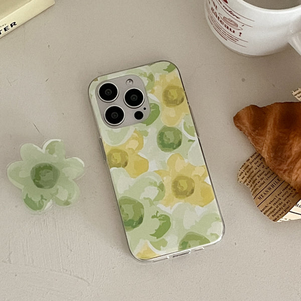 [Mademoment] Flower Watercolor Design Clear Phone Case (3 Types)