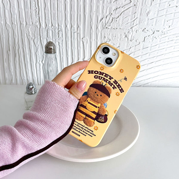 [THENINEMALL] Honey Bee Gummy Hard Phone Case (2 types)