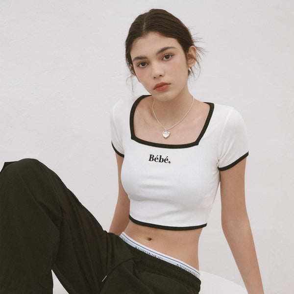 [NOIRNINE] Bébé Square Neck Ribbed Top (2 Colours)