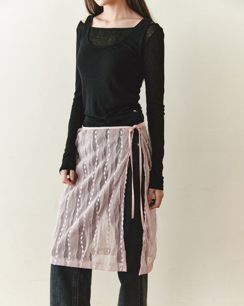 [NOIRNINE] Strap Layered Skirt (PINK)