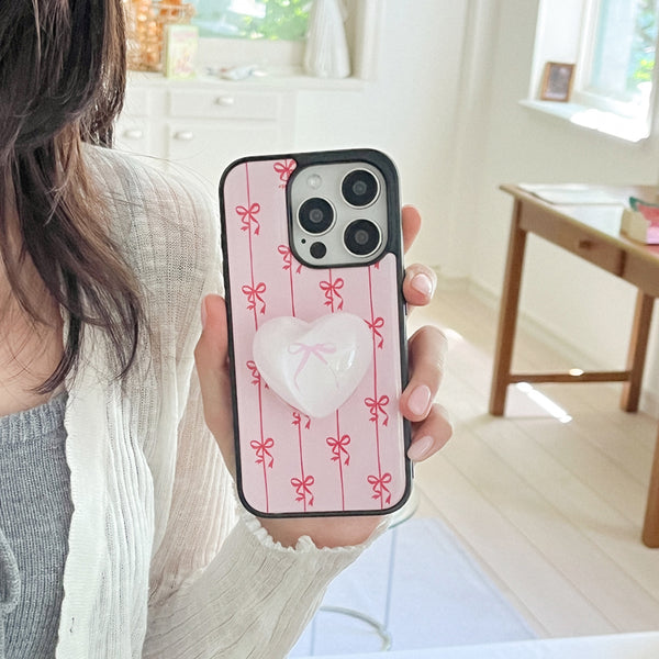 [Mademoment] Line Ribbon Pattern Design Bumper Phone Case