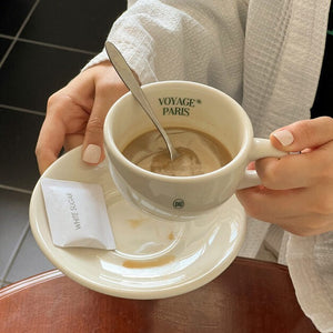 [D.U.OBJET] Voyage Paris Coffee Mug & Saucer Set (200ml)