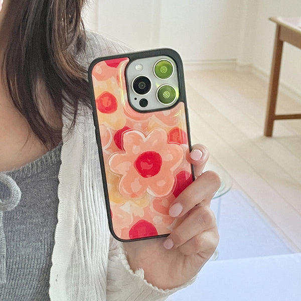 [Mademoment] Flower Watercolor Design Bumper Phone Case