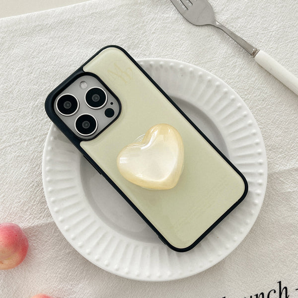 [Mademoment] Soft Cream Plain Design Bumper Phone Case