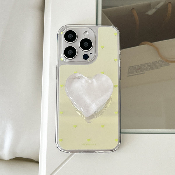 [Mademoment] Small Heart Pattern Design Glossy Mirror Phone