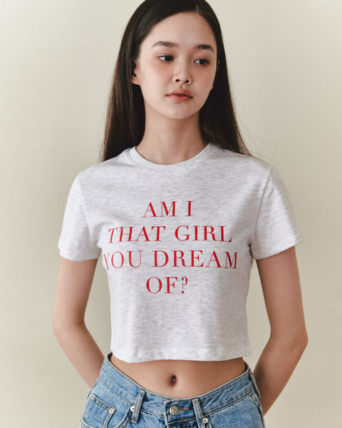 [NOIRNINE] Dream Lettering T-shirts (MELANGE GREY)