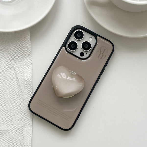 [Mademoment] Soft Cream Plain Design Bumper Phone Case