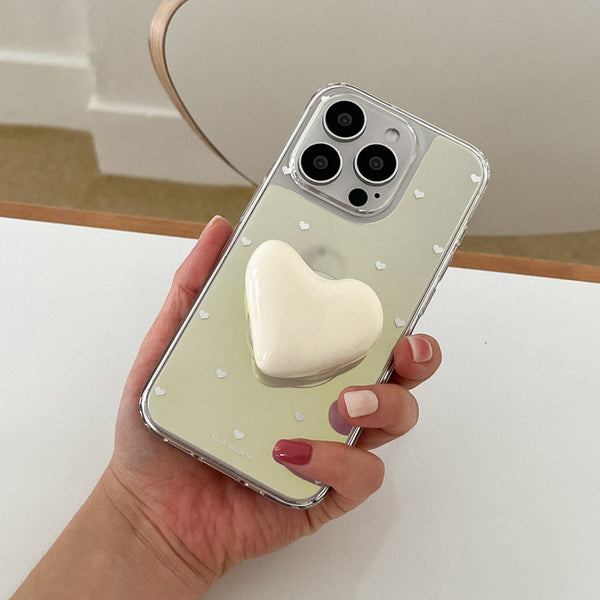 [Mademoment] Small Heart Pattern Design Glossy Mirror Phone