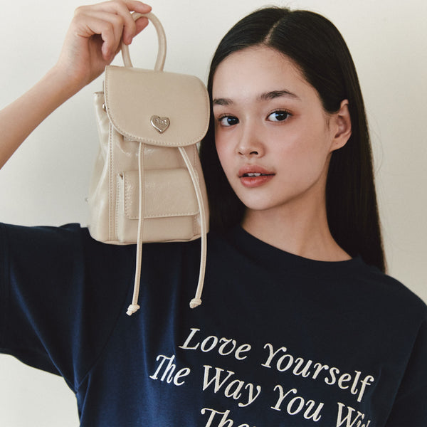 [NOIRNINE] UNISEX Love Yourself T-shirts (NAVY)