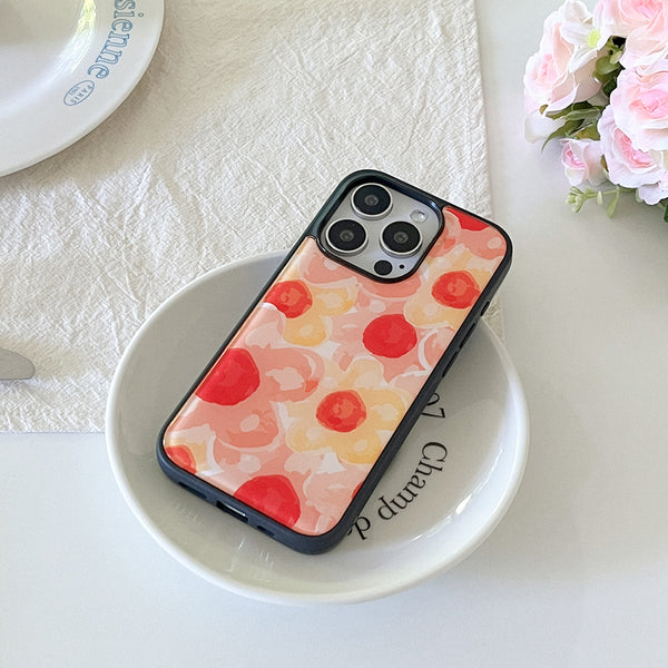 [Mademoment] Flower Watercolor Design Bumper Phone Case