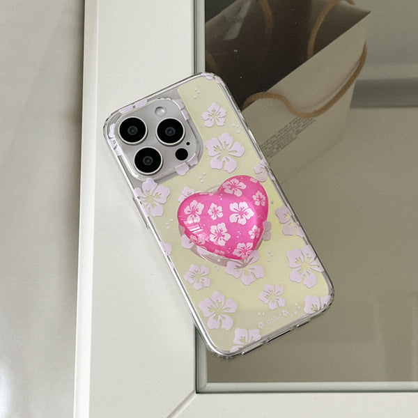 [Mademoment] Aloha Flower Pattern Design Glossy Mirror Phone Case